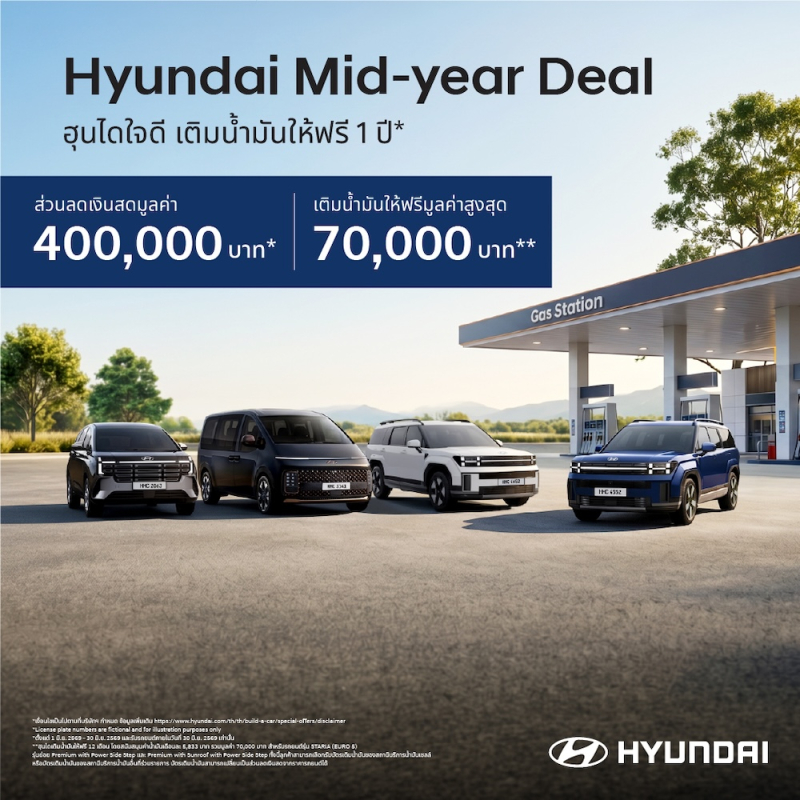 Hyundai Mid Year Deal จัดเต็มดีลแรง! ส่วนลดสูงสุด 400,000 บาท(1)  