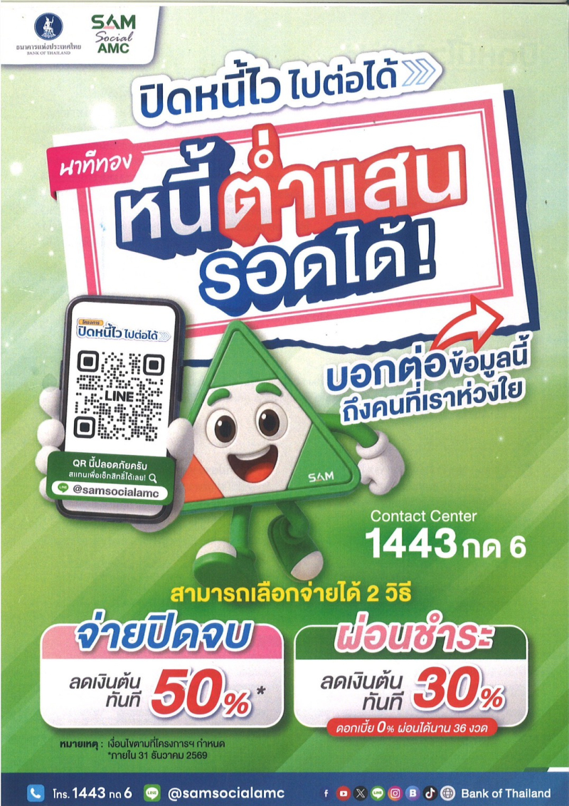 การเคหะฯ หนุนลูกบ้านร่วมมาตรการ “ปิดหนี้ไว ไปต่อได้” ลดภาระหนี้ ฟื้นโอกาสทางการเงิน