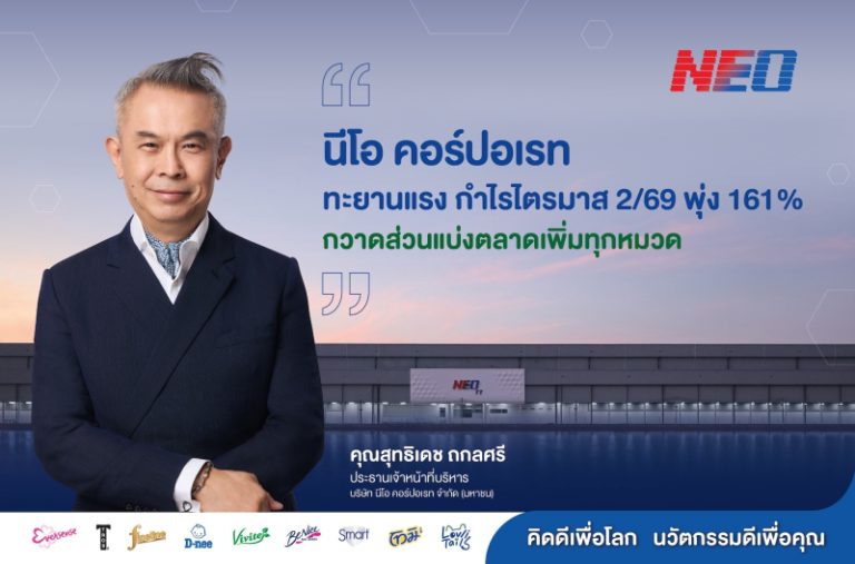 NEO ทะยานแรง กำไรไตรมาส 2/69 พุ่ง 161% กวาดส่วนแบ่งตลาดเพิ่มทุกหมวด